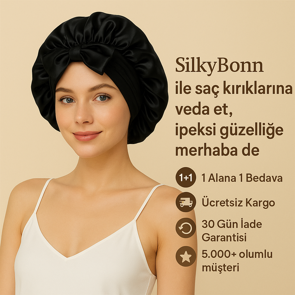 İpek Saç Bonesi — Silkybonn™ (1 Alana 1 Hediye)